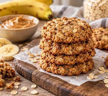 Banana & Peanut Butter Oatmeal Cookies