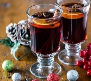 Warm wine with spices - A festive drink