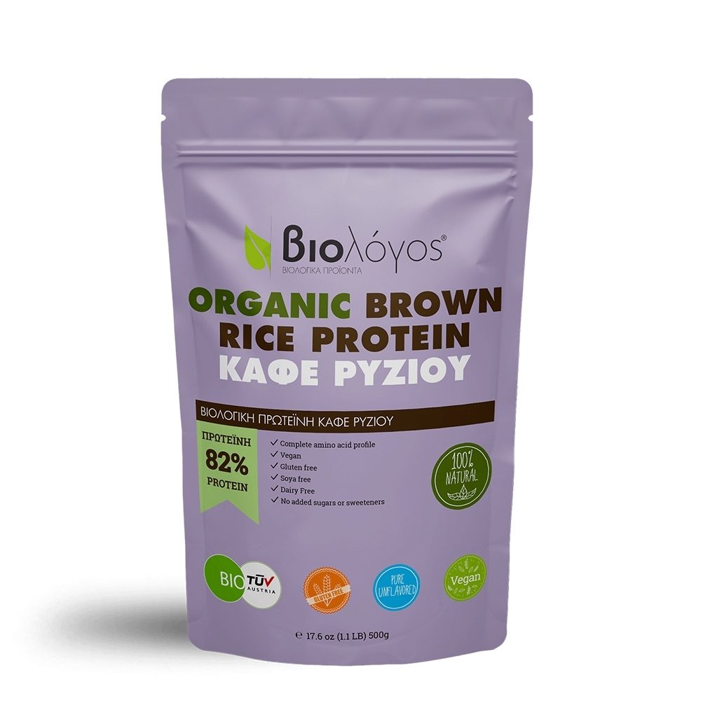 Βιολογική Πρωτεΐνη Καφέ Ρυζιού 80% (500g)
