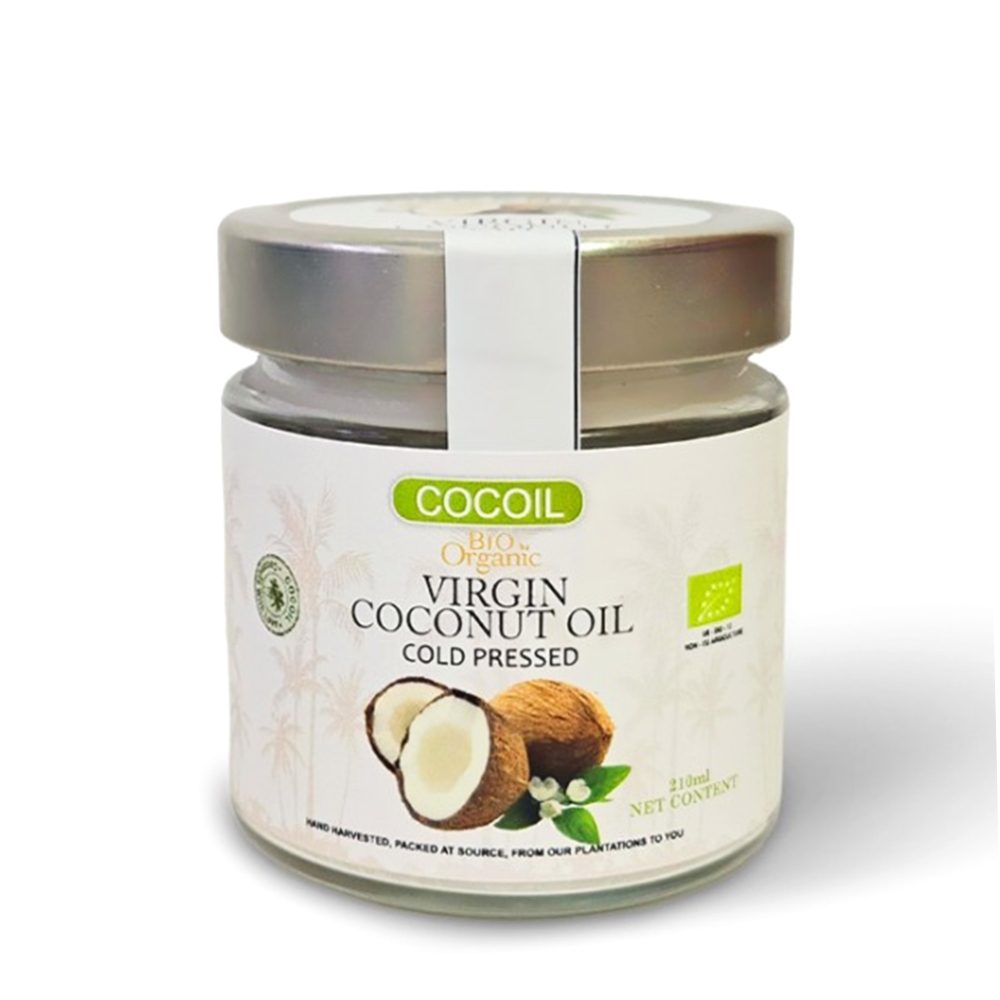 Organic Coconut Extra Virgin Raw Oil | For Cooking & Beauty | COCOIL 210g